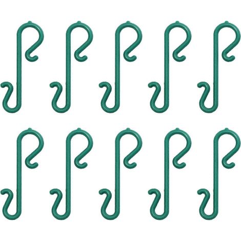 10 Stück Weihnachtskugelhaken, Metalldrahthaken, S-förmige Aufhänger, Grün