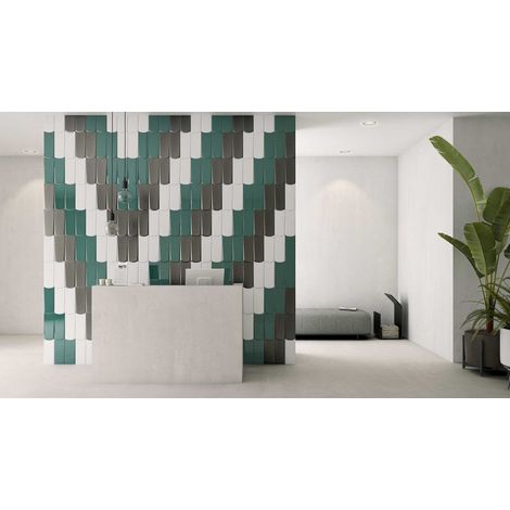 Carrelage mural faience BOHO TEAR 25x10cm - Blanc - - boîte de 0.63 m2 - Gioia Materia (1/4)