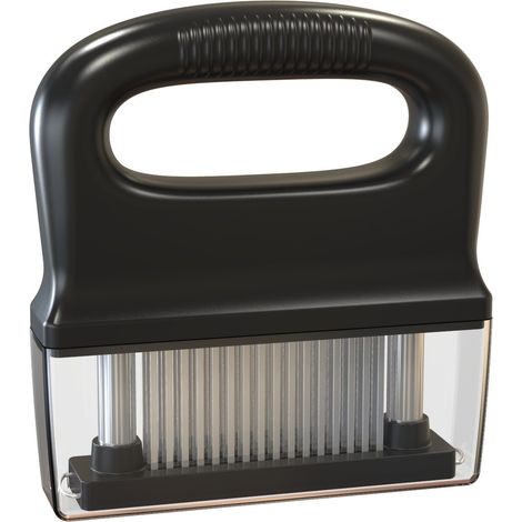 Attendrisseur de viande avec lames aiguilles ultra-tranchantes en acier inoxydable, ustensile de cuisine idéal pour attendrir, griller et mariner la viande.-AquaForge (1/4)