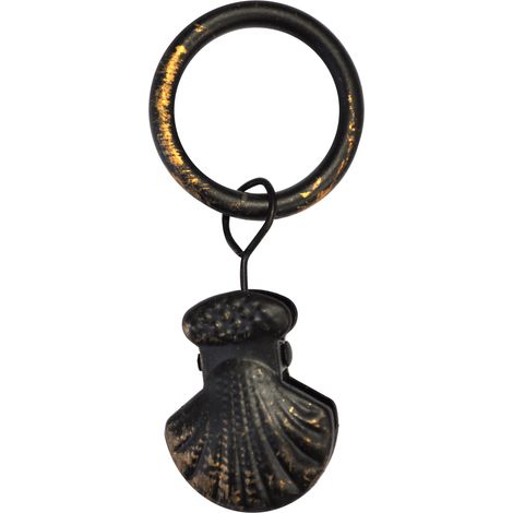Lot de 6 anneaux coquillage pour rideaux D32 mm Bronze 32 mm