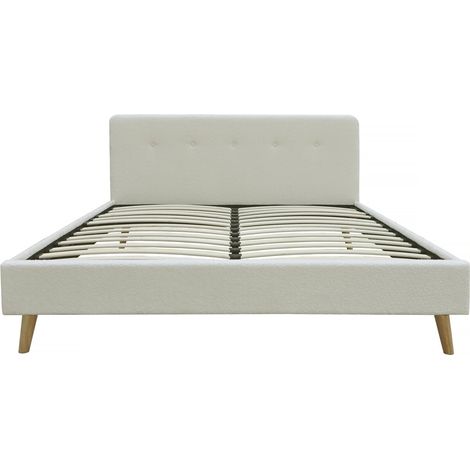Nemo" cama de tela bouclette 140x190 - Crema (1/5)