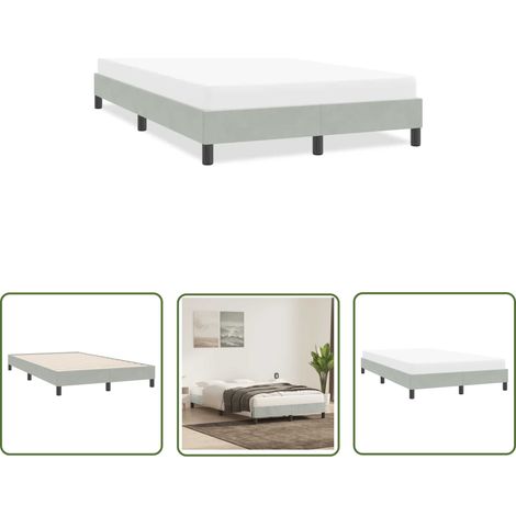 vidaXL Bettgestell ohne Matratze Hellgrau 120x220 cm Samt (1/5)