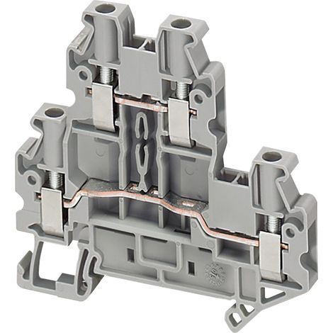 Borne à vis 2 niveaux passant 4 points 4mm² gris SCHNEIDER NSYTRV44D (1/2)