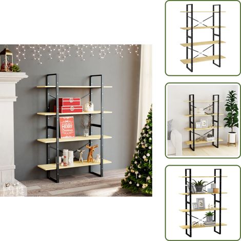 Bibliothèque à 4 niveaux 100x30x140 cm Bois de pin massif - Bibliothèque Industrielle - Bibliothèque Design - Étagère Bois - Meuble Rangement - Bibliothéque 4 Niveaux (1/5)