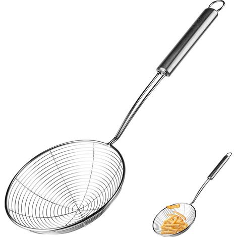Espumadera de cocina ranurada para colar y servir sobre fideos y patatas fritas. (1/5)