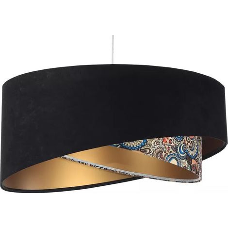 [NEUWERTIG] B-Ware Pendellampe Vivien Hängeleuchte LED Lampe dimmbar schwarz bunt gold Ø56cm (1/2)