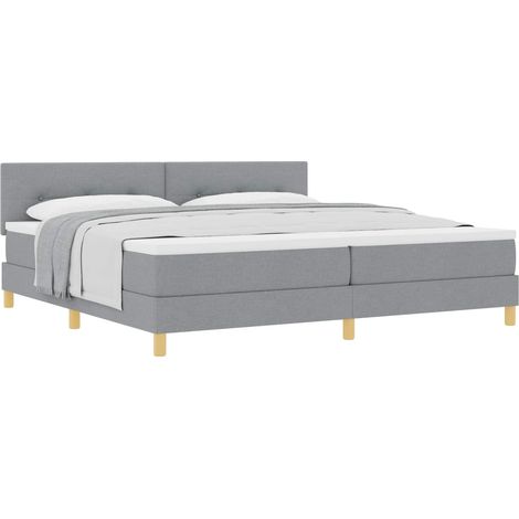 Maison Exclusive - Boxspringbett mit Kissen Hellgrau 200 x 200 cm (1/5)