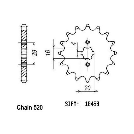 Pignon 125 Kx 1987-1992 - 520 - 11 Dents - Similaire JTF422