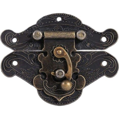[NEVER USED] Garsent antique style bronze alloy padlock for wooden jewelry cabinet.