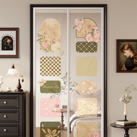 Moustiquaire de porte magnétique pour chambre – 90x190 cm, sans perçage, anti-moustiques, protège l'intimité, fermetureautomatique,Style A (1/5)