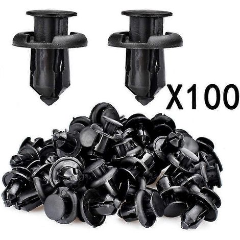 100 clips de fixation de pare-chocs avant de voiture, type poussoir, trou de 10 mm, clip en plastique pour Honda Pilot, Prelude, Accord et Civic 1997-2010 (1/5)