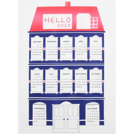 Stoffwandkalender 50x70cm mit Hausmotiv, Wanddekoration für Büro oder Wohnzimmer, Tageskalender 2020, modernes Design (1/5)