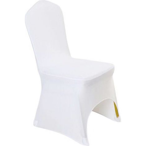 Sollbry 4 fundas elásticas para sillas de banquete, protector para asientos de hotel, restaurante, decoración, boda, fiesta de cumpleaños, color blanco (1/3)
