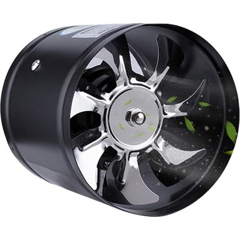 Einseitiger Axiallüfter – Ø 6": 150 mm – Hitzebeständig – Für Küche, Balkon, Bad, WC – 40 W – Schwarz