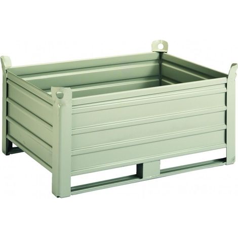PROVOST - Conteneur tôlé Provost 1200 x 800 mm avec patins longitudinaux en acier