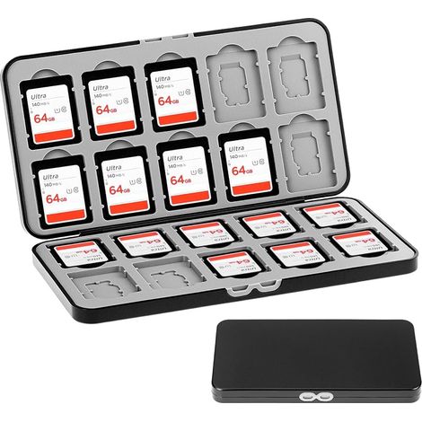 Étui pour Cartes mémoire, Compatible avec 20 emplacements pour Cartes SD et 20 emplacements pour Cartes Micro SD. (1/5)