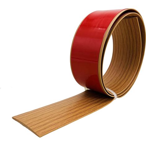 Adhésif pour revêtement de sol S, revêtement de sol stratifié plat S 2,6 po de large, revêtement de sol en vinyle plat r S, motif grain de bois (3,28 pi, brun) (1/5)