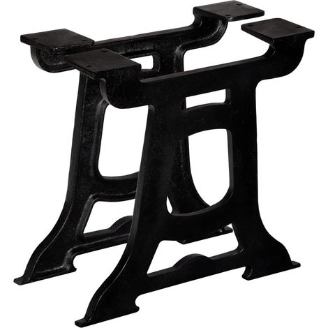 Lot de 2 Pieds de table base Design industriel - Support de table Cadre en Y Fonte BV258109 - BonneVie (1/5)