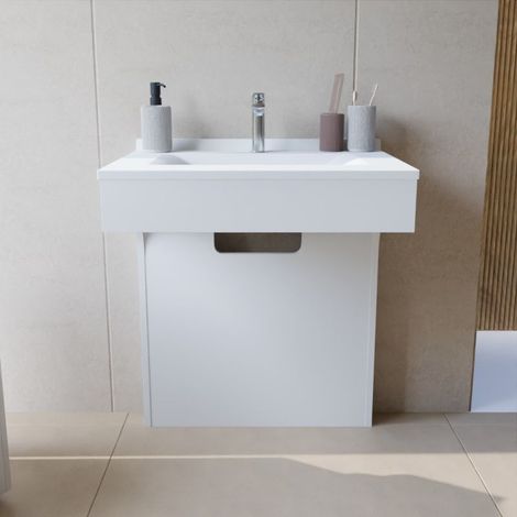 Meuble simple vasque PMR EPURE 60 cm - Blanc (1/5)