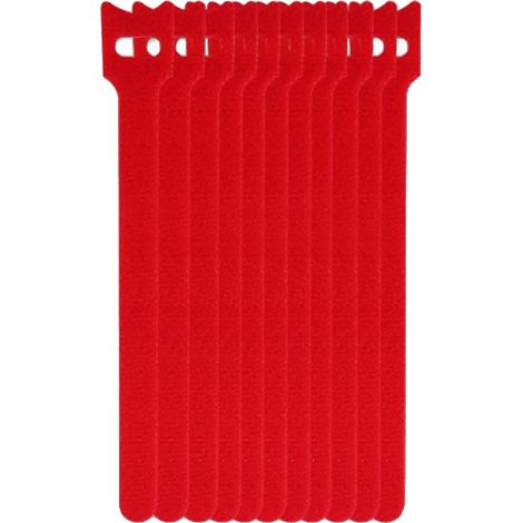 Bridas desmontables para cables, nailon resistente, multiusos, rojas, 200 unidades-b (1/2)