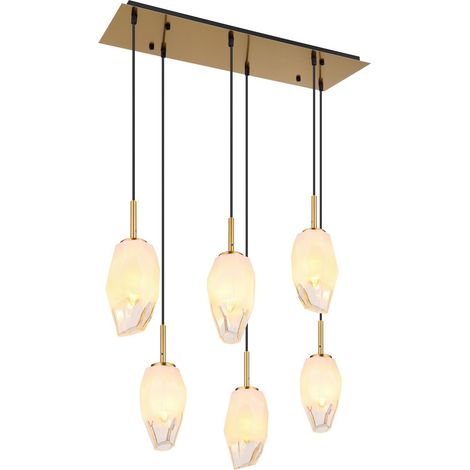Globo - lampada a sospensione - Barcley - ottone - vetro - grande (1/5)