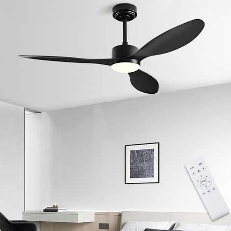 Ventilateur de plafond de 106 cm avec lumière et télécommande, moteur CC silencieux, 6 vitesses, 3 températures de couleur, 3 pales de ventilateur