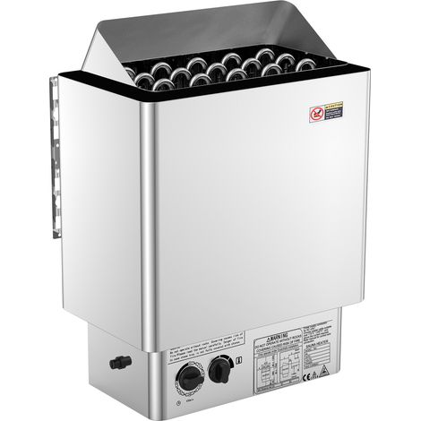 Mophorn 8 kW elektrischer Saunaofen, 400 V 3N Innen-/Außenofen, 3-Stunden-Timer, integrierte Bedienelemente für 8–12 m³ Haus, Spa, langlebiger Edelstahl 430