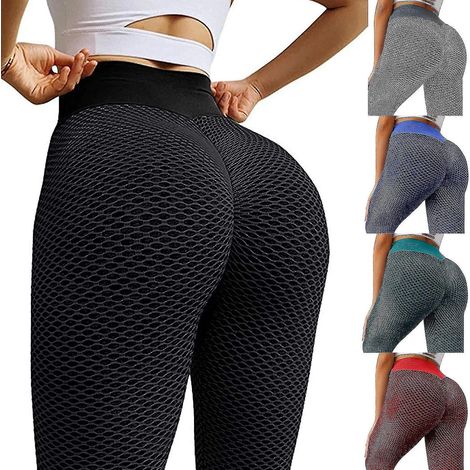 Leggings TikTok pour femme, leggings de yoga et de fitness anti-cellulite, effet push-up fessier - Taille 2XL - Bleu roi (1/5)