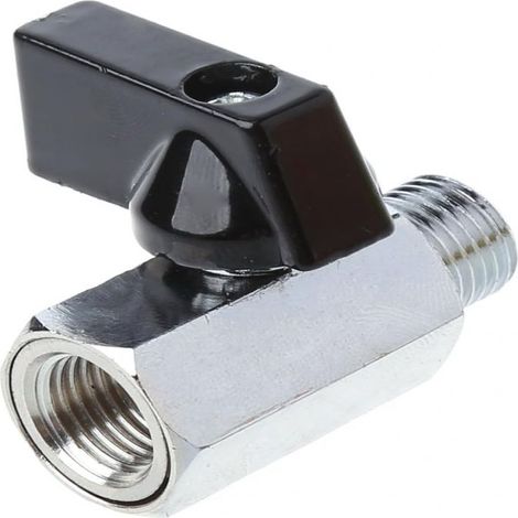 Vanne À Bille - Laiton - Filetage BSP 1/4 Pouces Mâle/Femelle - Pour Air Huile Eau - Pression 1,6 MPa - Température -10 À 110 °C - 43x35 mm - 1 Pièce