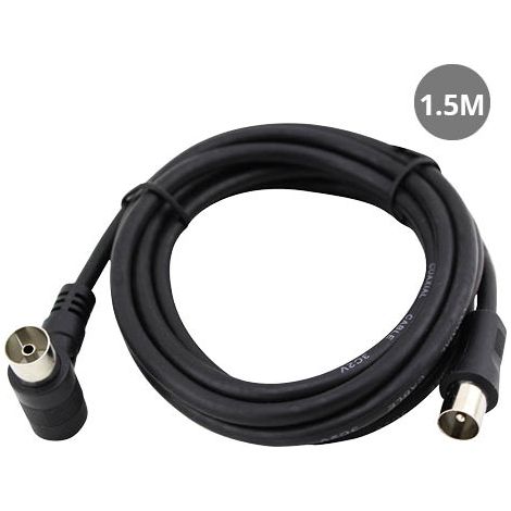 Prolongador coaxial TV acodado Negro 1.5M GSC 002602972 (1/2)