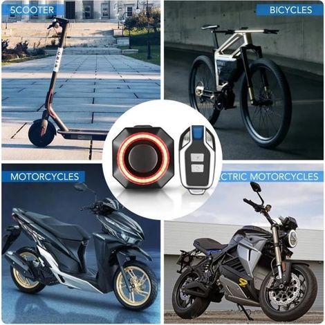 Alarme de vélo - Rechargeable - 4 en 1 - avec télécommande - Étanche - 110 décibels (1/4)