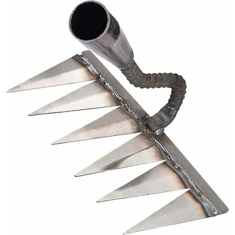 Unkrautrechen, 7-Zinken-Garten, Laubrechen, Karbonstahl, Rasen, Vertikutierer, Hochleistungsbesen, Zum Jäten und Lösen (1/4)