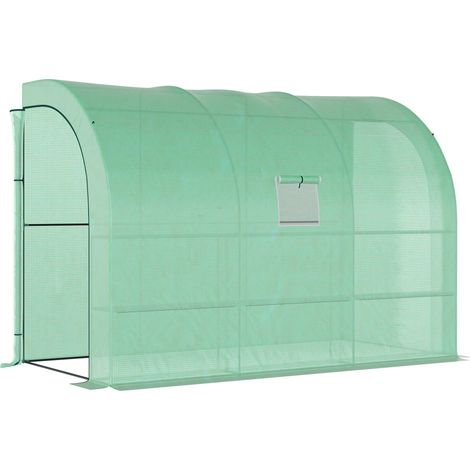 Serra tunnel verde in acciaio con ripiani 300 x 150 x 213 cm (1/5)
