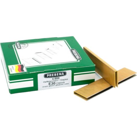 Prebena E30CNKHA Graffette 30 mm tipo E 4600 pezzi zincate temprate