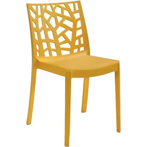 GLOUPIE Sedia Matrix In Polipropilene Senape, Dim. 55 x 47 x 82 Cm, Peso 4 Kg, Per Interno Ed Esterno, Made In Italy,Impilabili (1/5)