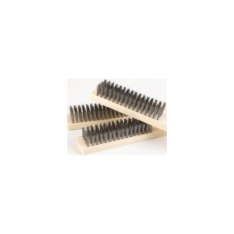 Jeu de brosses métalliques 6 pièces – Manche en bois – Poils en acier inoxydable pour enlever rouille et scories – Longueur 210 mm