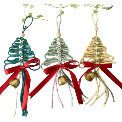 Set di 3 decorazioni per l'albero di Natale intrecciate a mano - Decorazioni da appendere per un'atmosfera natalizia - Decorazioni per vetrine - Decorazioni per l'albero di Natale per le festività nat