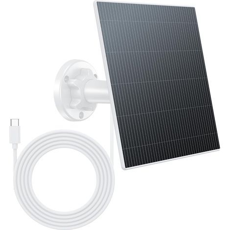 x 6-W-Solarpanel, USB-C-Anschluss, monokristallines Silizium, IP65 wasserdicht, 360°-Halterung, für Außenkameras (1/5)