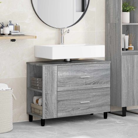 Unidad de tocador de baño  gris 80 x 35 x 60 cm