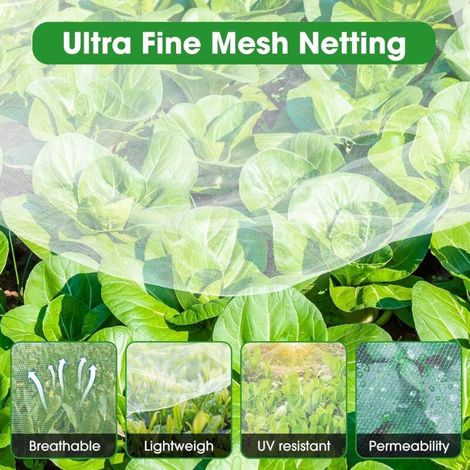 Filet de Protection Contre Les Insectes, 2,5 x 10M Filet de Protection pour Plantes Potagères Grandir Tunnel Bien Engrener pour Fruits Fleurs Cultures Serre (1/4)