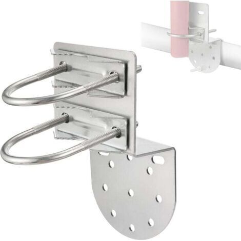 Support Mural Antenne Fixation Mât Antenne Antirouille Accessoires Matériels pour Extérieur Maison Support de Poteau d'antenne Kits de Montage (1/4)