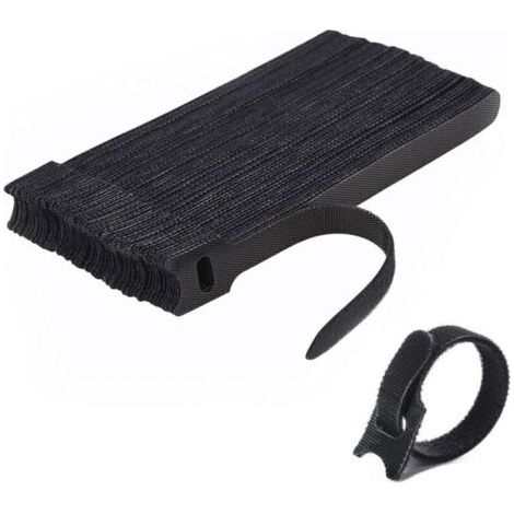 Pair Attache Cable[50 Pcs], Sangles Sangles Câble, Réutilisables Serre Cable, Organisateur Rangement Cable, pour Attacher Les Câbles, Gaines, Fils PC, Fils Électriques etc(Noir) (1/4)