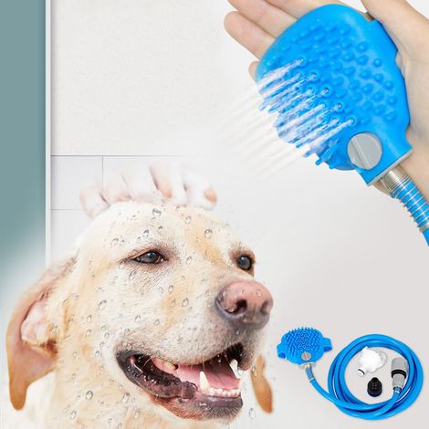 Accessori per la doccia del cane: doccia portatile, spazzola districante per cani, macchina per la schiuma, soffione doccia in silicone per animali domestici, spruzzatore per esterni. Adatto per campe
