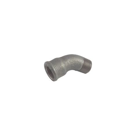 Lot de 10 coudes 45° grand rayon fonte noire à visser - mâle femelle 1/2'' (15/21)