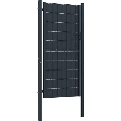 Maison Exclusive - Gartentor aus PVC und Stahl 100 x 204 cm Anthr (1/4)