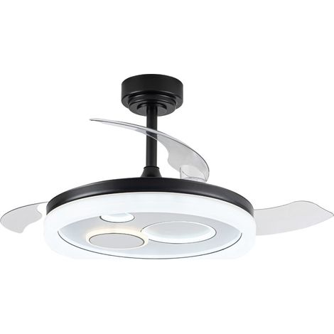 Ventilatore LED pieghevole Naira Nero 50W 6000Lm CCT (1/5)
