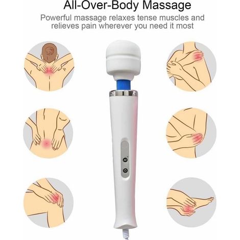 Baguette de massage électrique personnelle avec 10 vibrations magiques puissantes, appareil de massage portatif rechargeable pour soulagement profond des douleurs musculaires (1/5)
