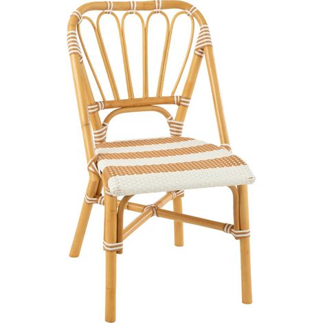 Chaise en Rotin "Danial" 85cm Blanc (1/5)