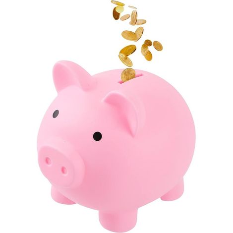 Caisse de stockage d'argent en porcelaine rose grande monnaie non cassée (1/5)