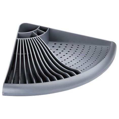 Panier égouttoir d'évier en plastique – Forme triangulaire pour espaces confinés – Dimensions 50x9x35 cm – Couleur gris (1/5)